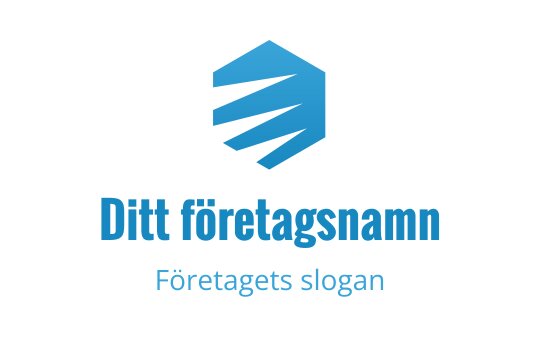 Modern blå logotypdesign med en hexagonal form och dynamiska linjer