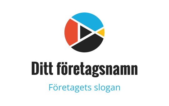 Färgglad cirkulär logotypdesign med en play-knapp och geometriska former