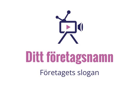 Kreativ logotypdesign med en videokamera och en play-knapp