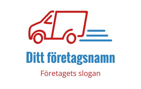 Dynamisk leveransbil logo design i röd och blå färg