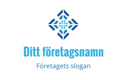 Modern blå geometrisk logotypdesign med pilmotiv