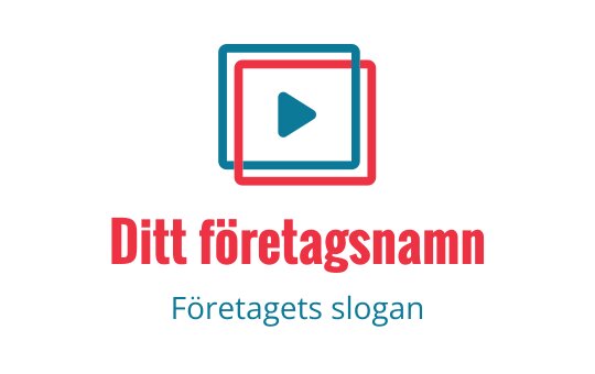Modern logotypdesign med en play-knapp inom överlappande rutor