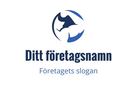 Modern blå cirkulär logotypdesign med abstrakta vågelement