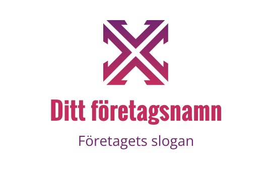 Modern geometrisk logotypdesign med korsande pilar i gradient rosa och lila