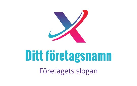 Dynamisk logotypdesign med en stiliserad bokstav X i livliga färger