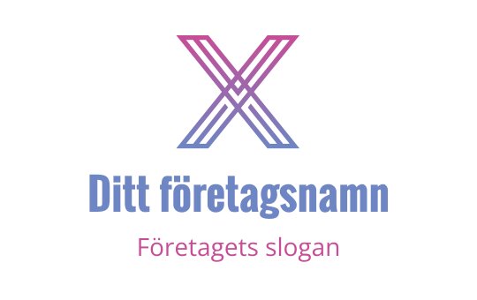 Modern logotypdesign med en stiliserad korsande 'X' i gradient rosa och lila