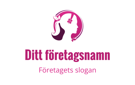 Stilren silhuettlogo med en kvinna med en blomma i håret