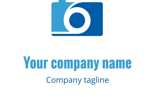 Modern turkos och blå logo design med en stiliserad kameraform