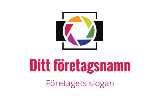 Färgglad logotypdesign med kameralinselement och djärv text