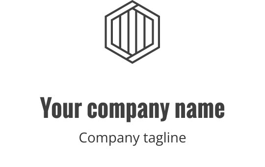 Snygg monoline logo design med ett kontinuerligt grått linjemönster