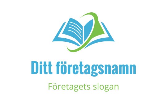 Öppen bok logo design med blå och gröna accenter