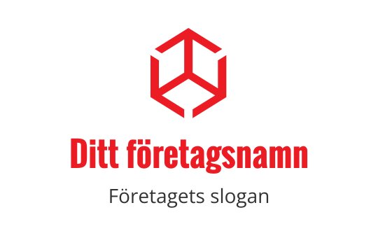 Modern röd hexagon logo design med fet typografi