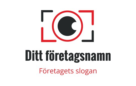 Modern kameradesign med en cirkulär lins och röda accenter