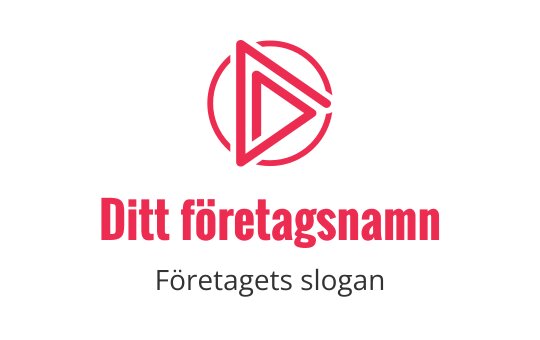 Modern röd och grå logotypdesign med en stiliserad play-knapp