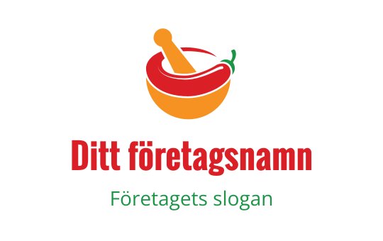 Färgglad logotypdesign med en mortel och stöt samt en chilipeppar