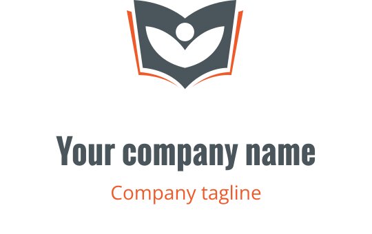 Modern logodesign med korall- och gråa sammanflätade former