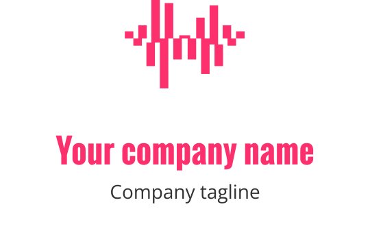 Modern rosa ljudvåg logo design med fet typografi