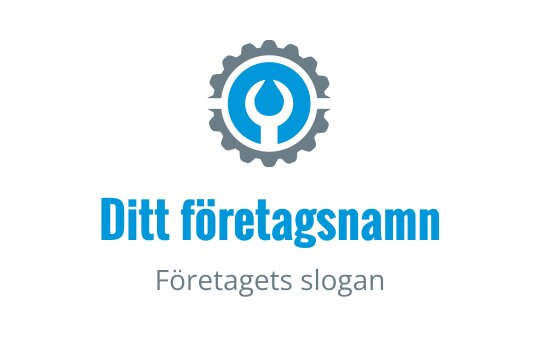 Modern växel logo design med en skiftnyckel i blått och grått