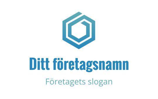 Modern hexagonal logotypdesign i gradientblå nyanser