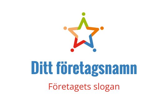 Färgglad stjärnlogo med sammanlänkade punkter och fet text