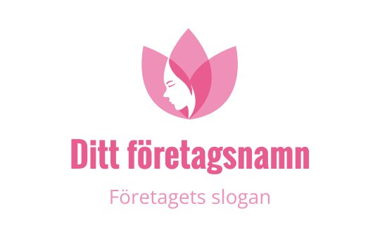 Elegant rosa lotusblomma logo design med en silhuettprofil