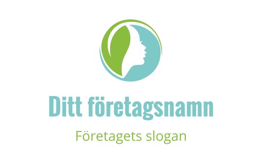 Elegant logotypdesign med en profilsilhuett inom en cirkulär grön och blå form