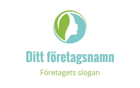 Elegant logo med en silhuett av en kvinna med flödande hår