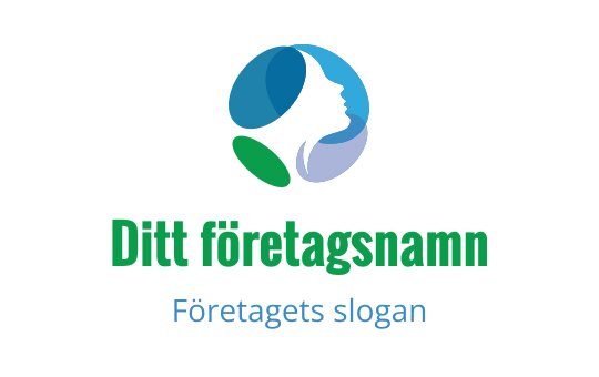 Modern logotypdesign med en profilsilhuett inom en cirkulär form