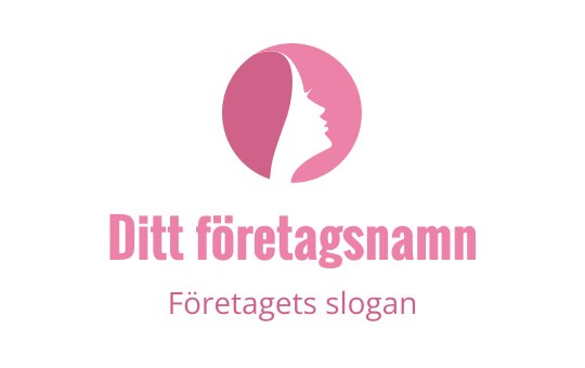 Elegant rosa silhuettlogo med en kvinnas profil