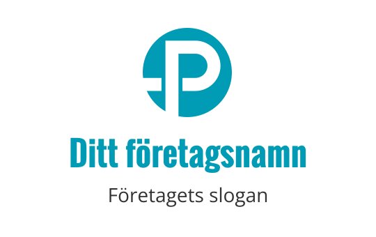 Modern turkos logotypdesign med ett stiliserat P inom en cirkel