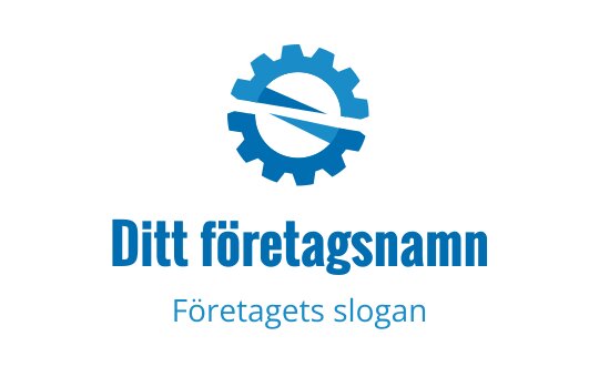 Modern blå växel logo design med en svängande element