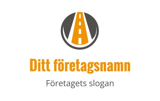Modern logotypdesign med en stiliserad väg inom en cirkulär form