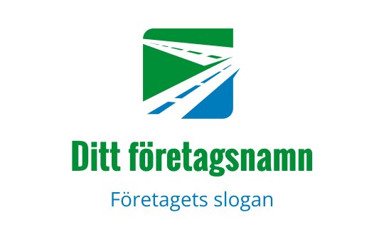 Modern logotypdesign med en grön och blå väg grafik