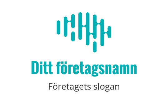 Modern logotypdesign med abstrakta teal linjer i ett vågmönster