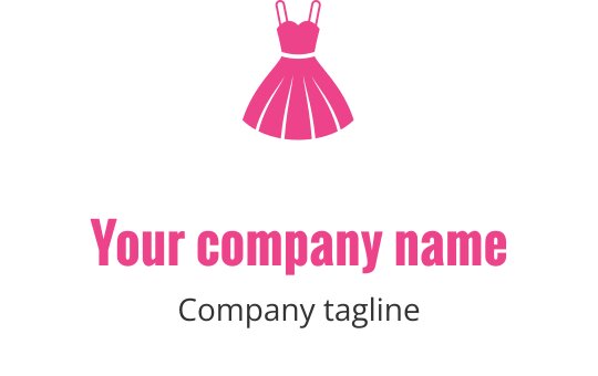 Stilren rosa klänning logo design med en lekfull silhuett