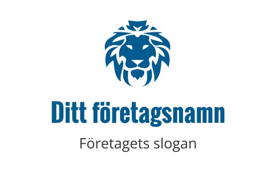 Tydlig lejonhuvud logo design i blått med starkt uttryck