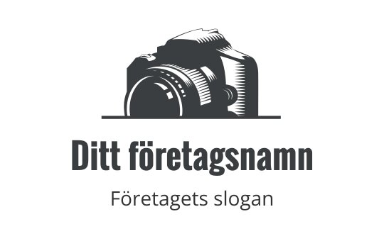 Stiliserad kamera logotypdesign med djärva linjer och modern typografi