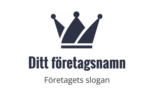 Kronlogo design i mörkblått med elegant typografi nedanför