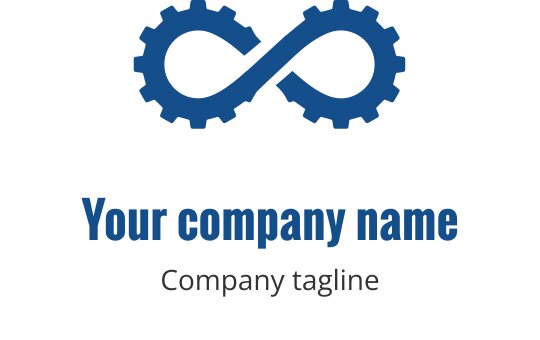 Teal växel logo design med en oändlighetssymbol integrerad i mitten