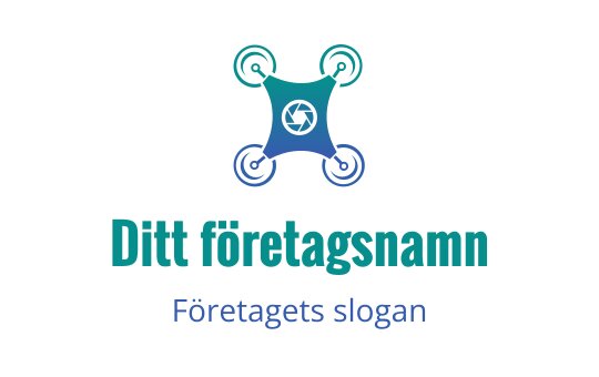 Modern drönarlogo med en färgpalett i teal och blått
