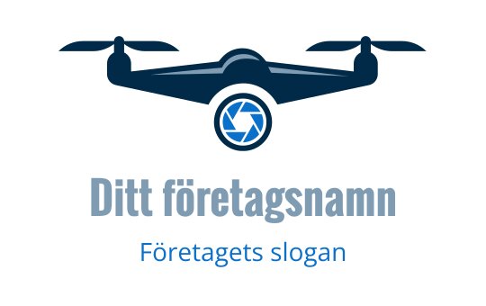 Modern drönarlogo med ett cirkulärt kameralins-element