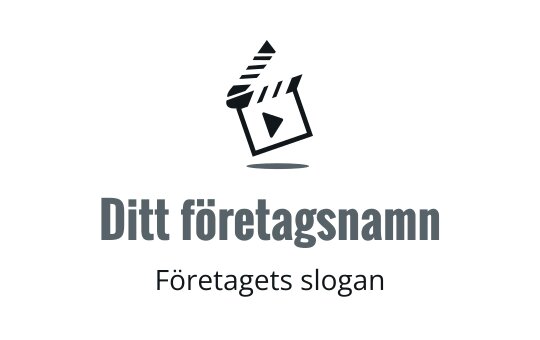 Kreativ logotypdesign med en filmklappa och en play-knapp