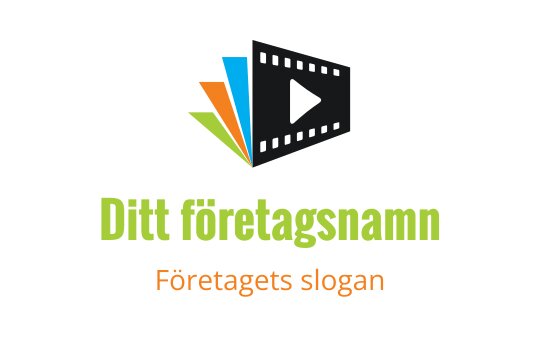 Dynamisk logotypdesign med en filmremsa och färgglada triangulära element
