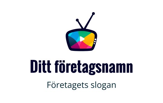 Färgglad tv-logo design med en play-knapp och antenner