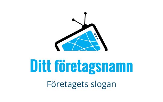Modernt blått logotypdesign med en geometrisk form och linjer