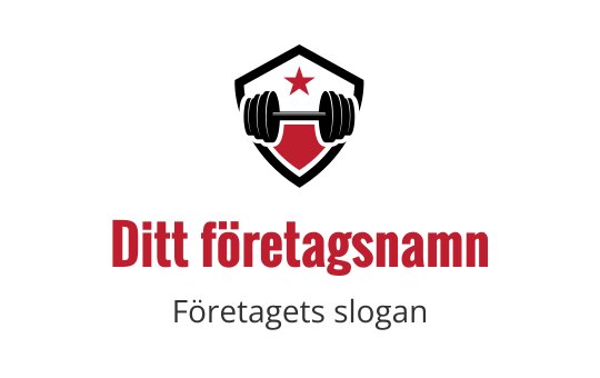 Fet logotypdesign med en röd stjärna och nedåtriktad pil