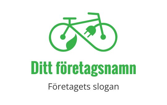 Modern grön cykel logo design med ett blad och en elkontakt