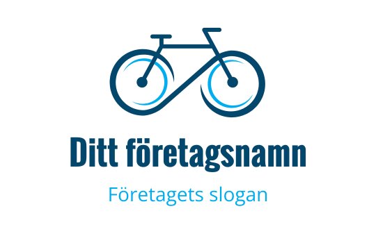 Modern cykel logo design i blått med cirkulära hjul