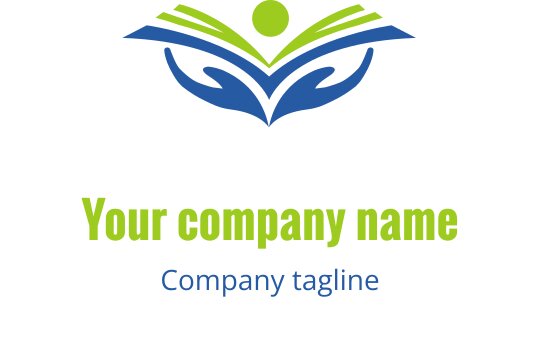 Elegant logotypdesign med en guld bok och teal detaljer