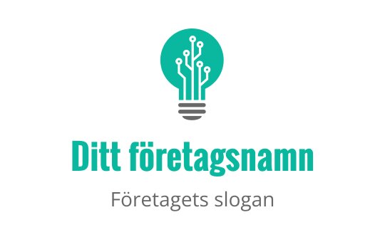 Modern logotypdesign av en glödlampa med kretsmönster i teal och svart